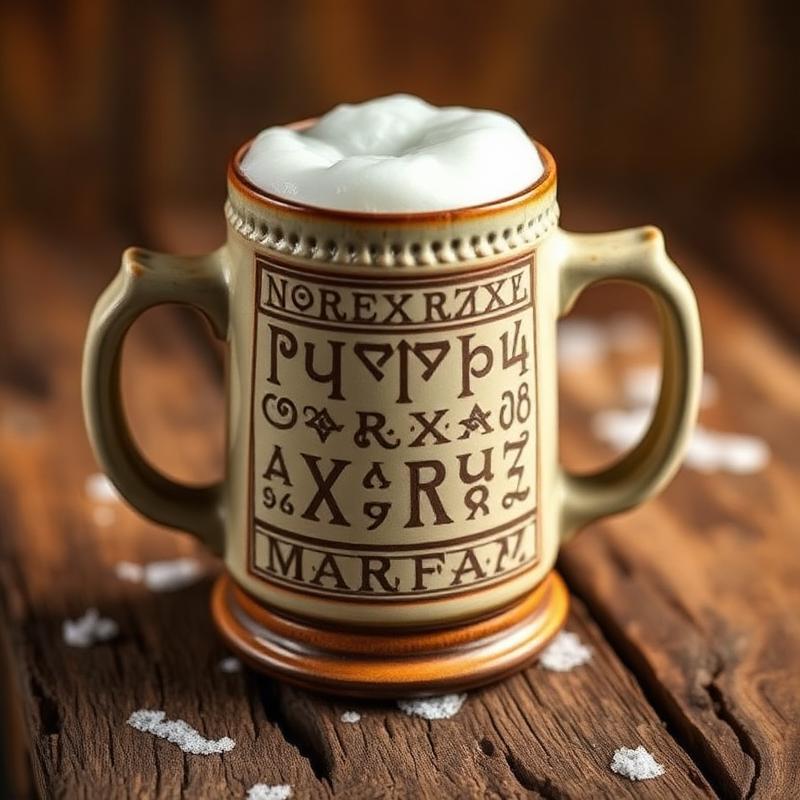 Tasse viking en céramique ornée de runes gravées